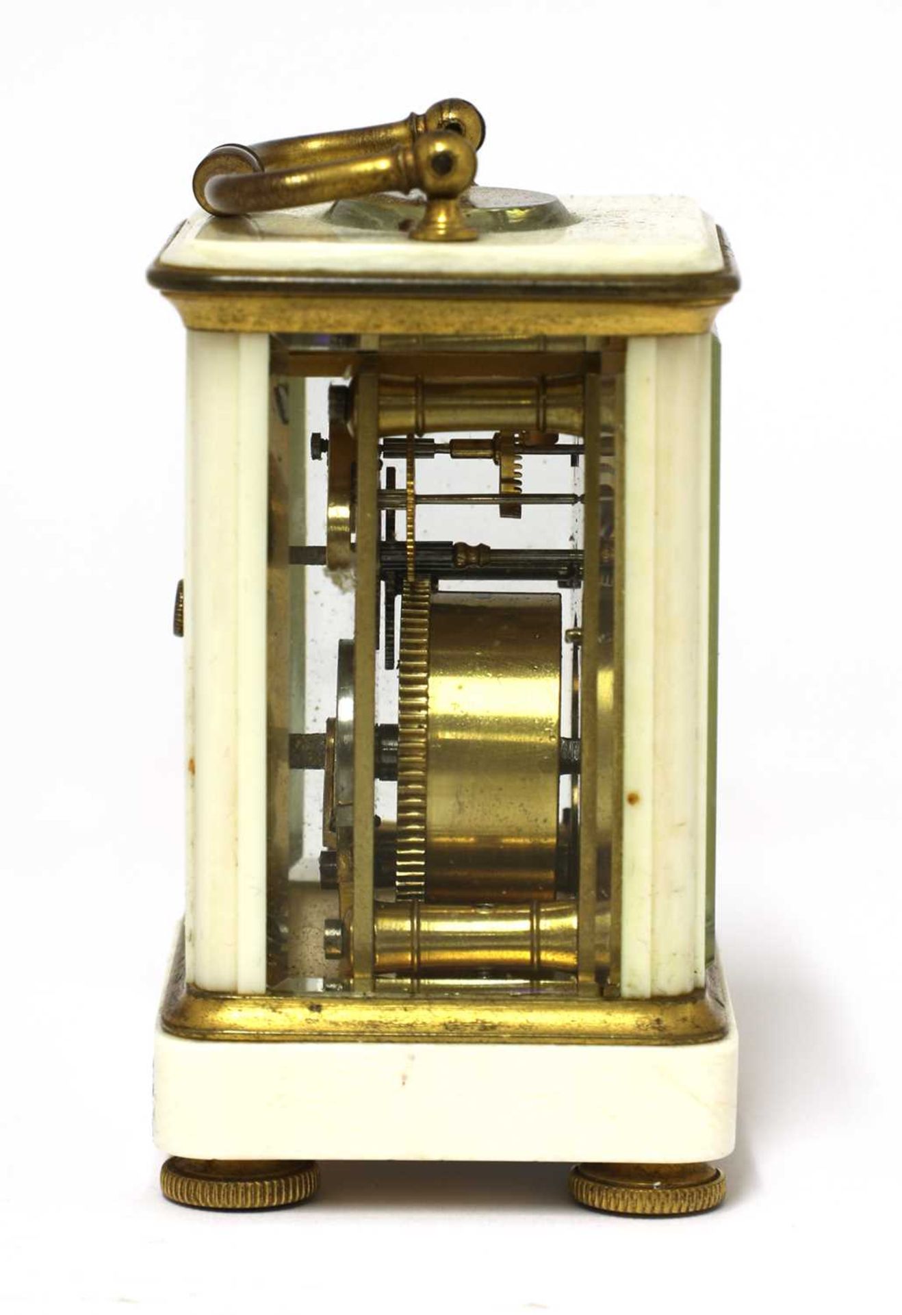 A brass and ivory miniature carriage clock, - Image 7 of 19