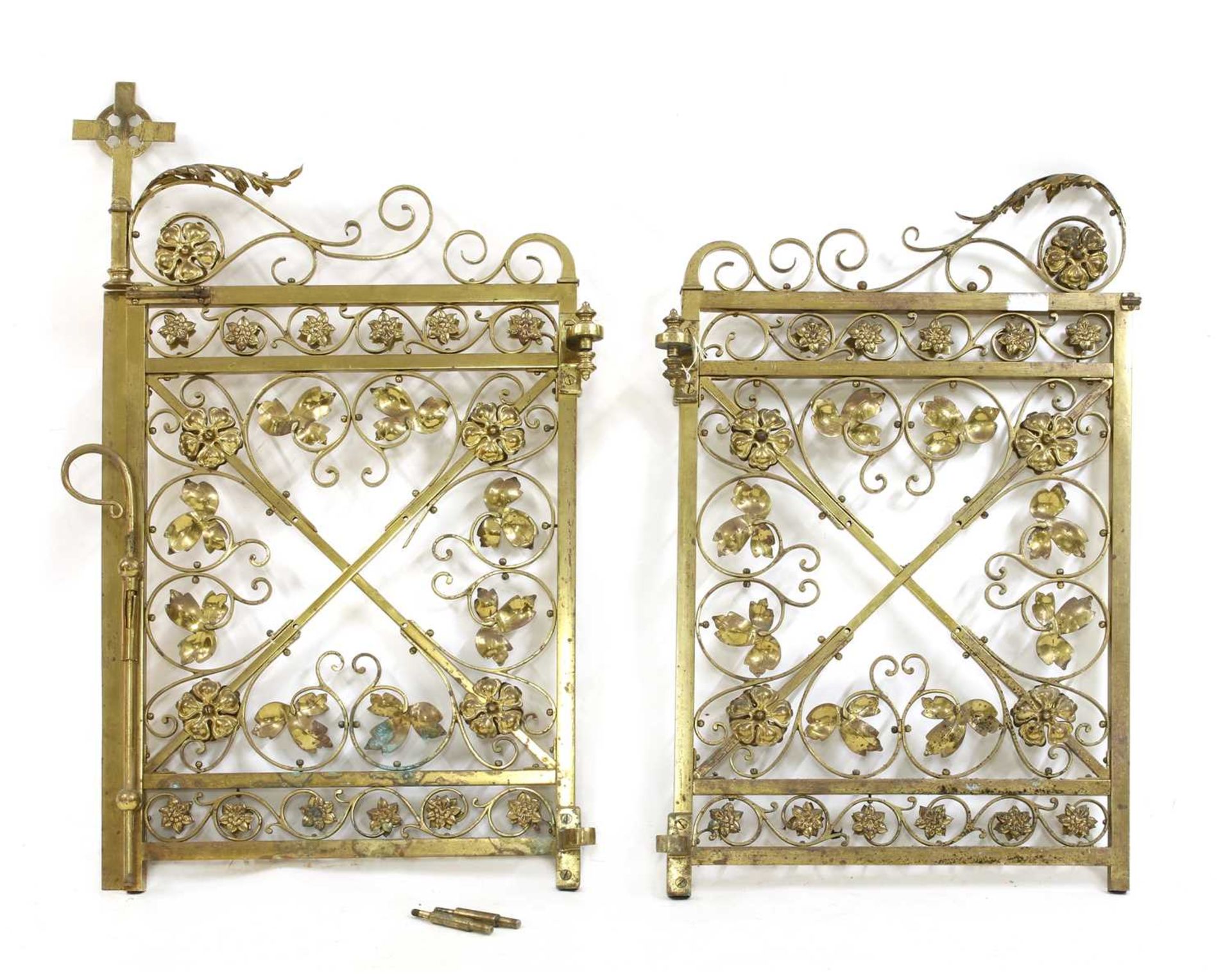 A pair of brass altar gates, - Image 2 of 6