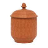 A Staffordshire redware straight-sided sucrier and domed cover,