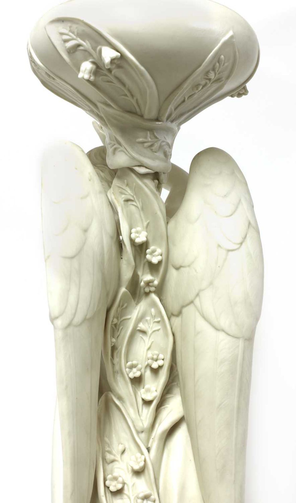 A Copeland Parianware oil lamp 'The angel and the flowers', - Image 5 of 7