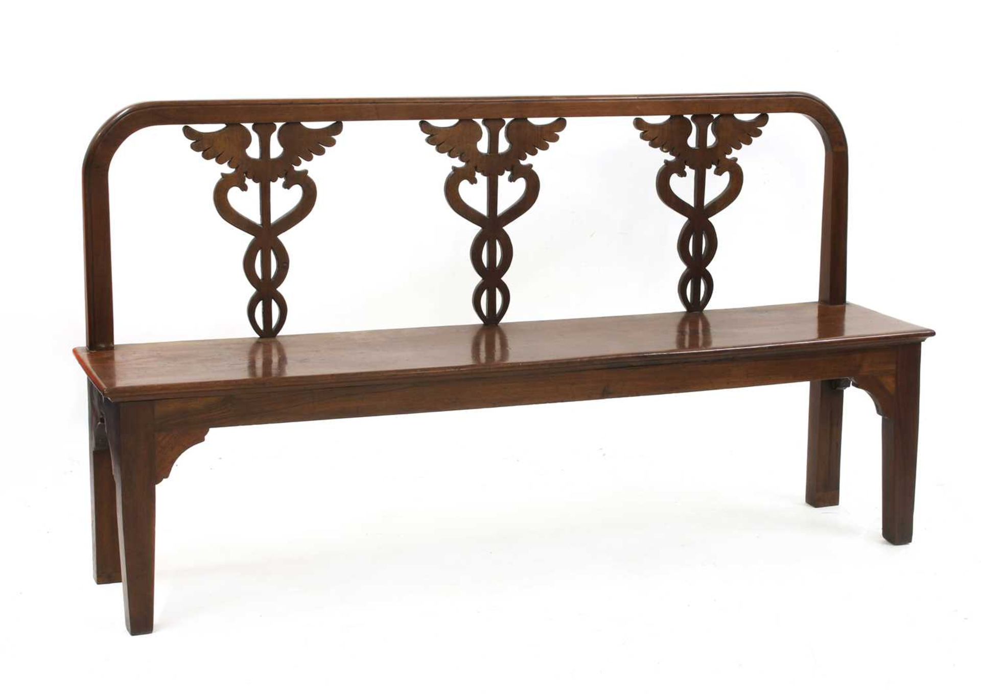 A pair of Italian neoclassical-style walnut hall seats, - Image 2 of 5