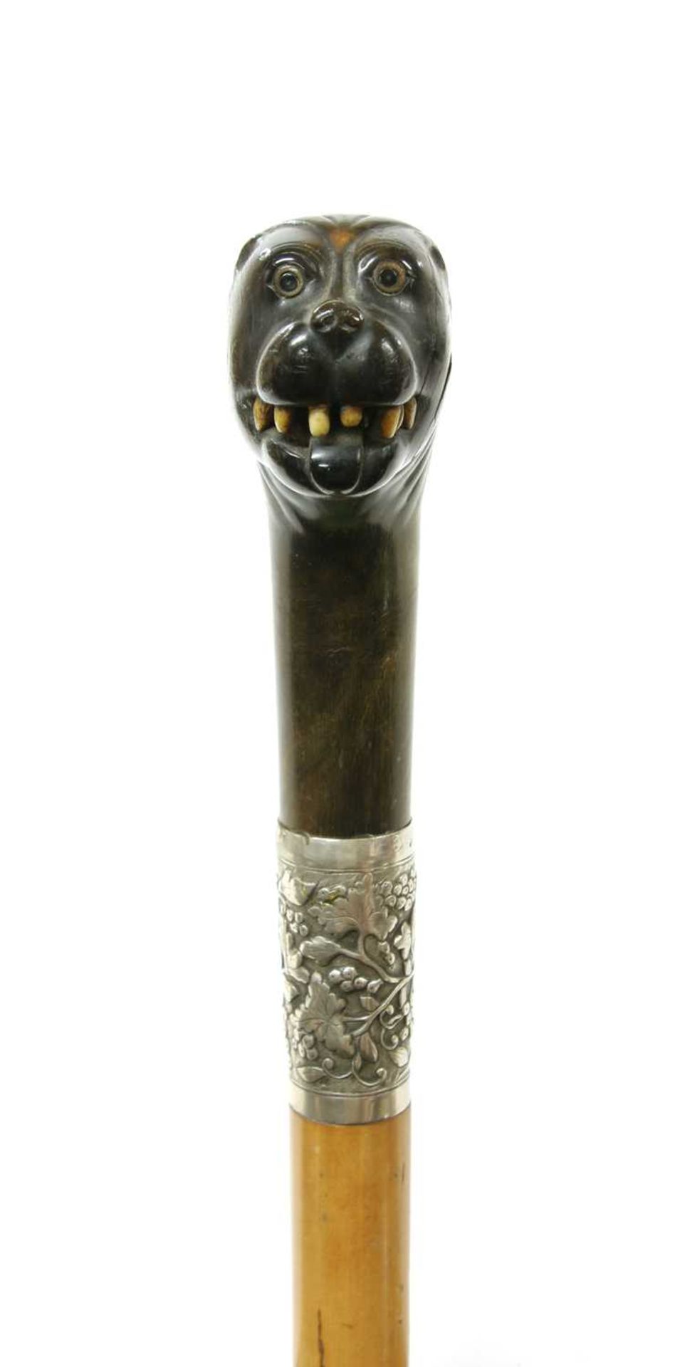 A malacca and rhino horn walking stick, - Image 3 of 4