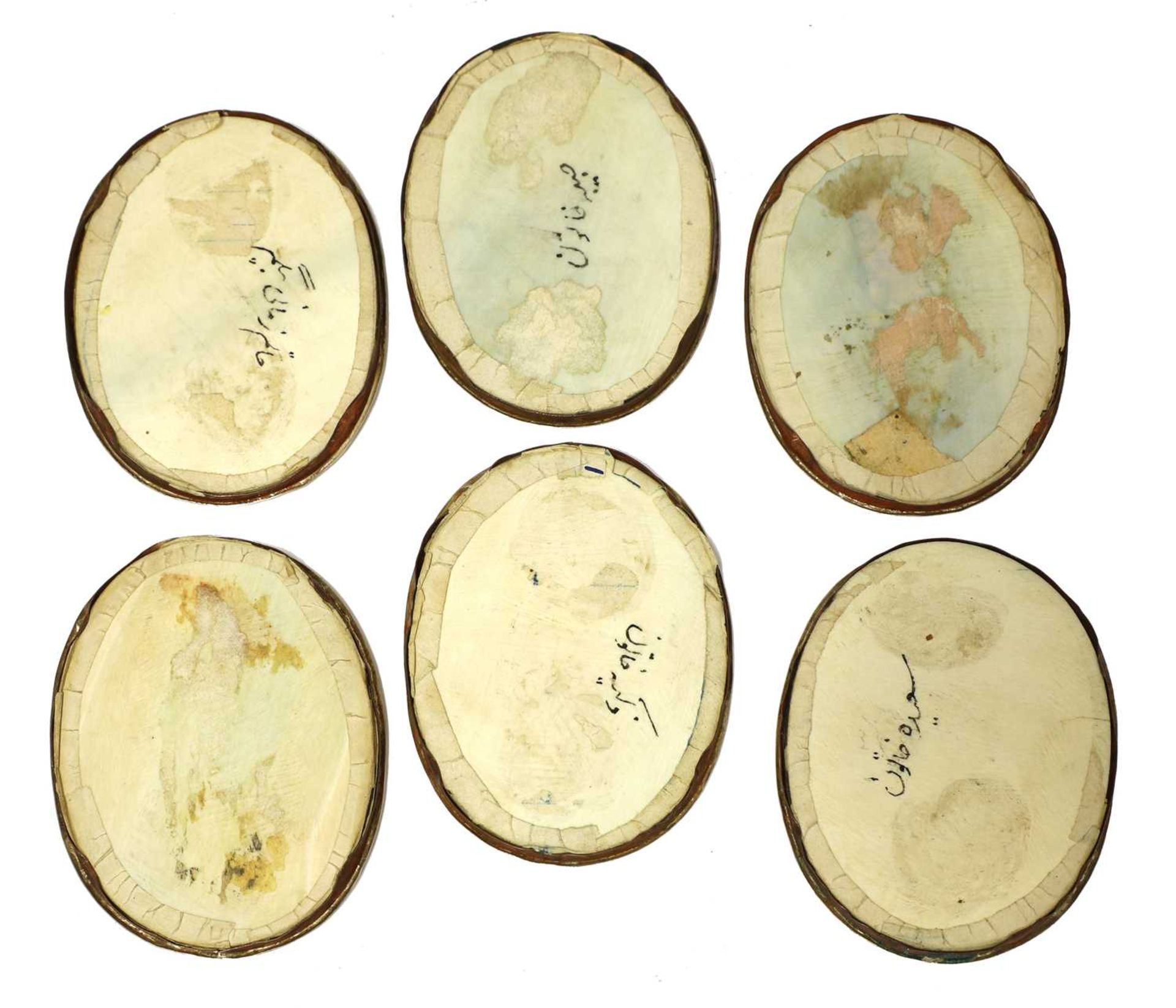 A set of six Indian gouache oval miniatures, - Image 2 of 2