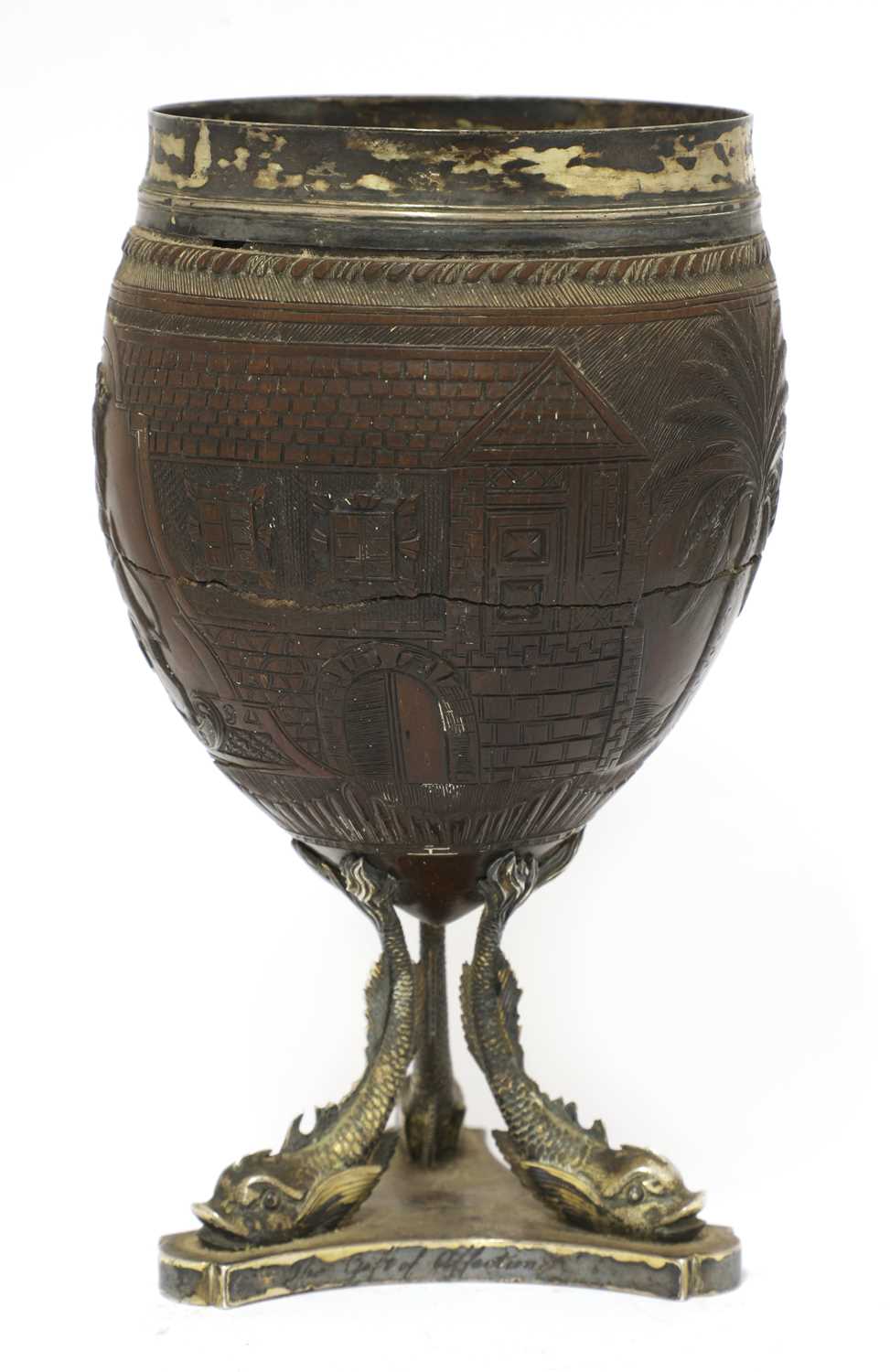 A George III silver-mounted coconut cup, - Image 3 of 4