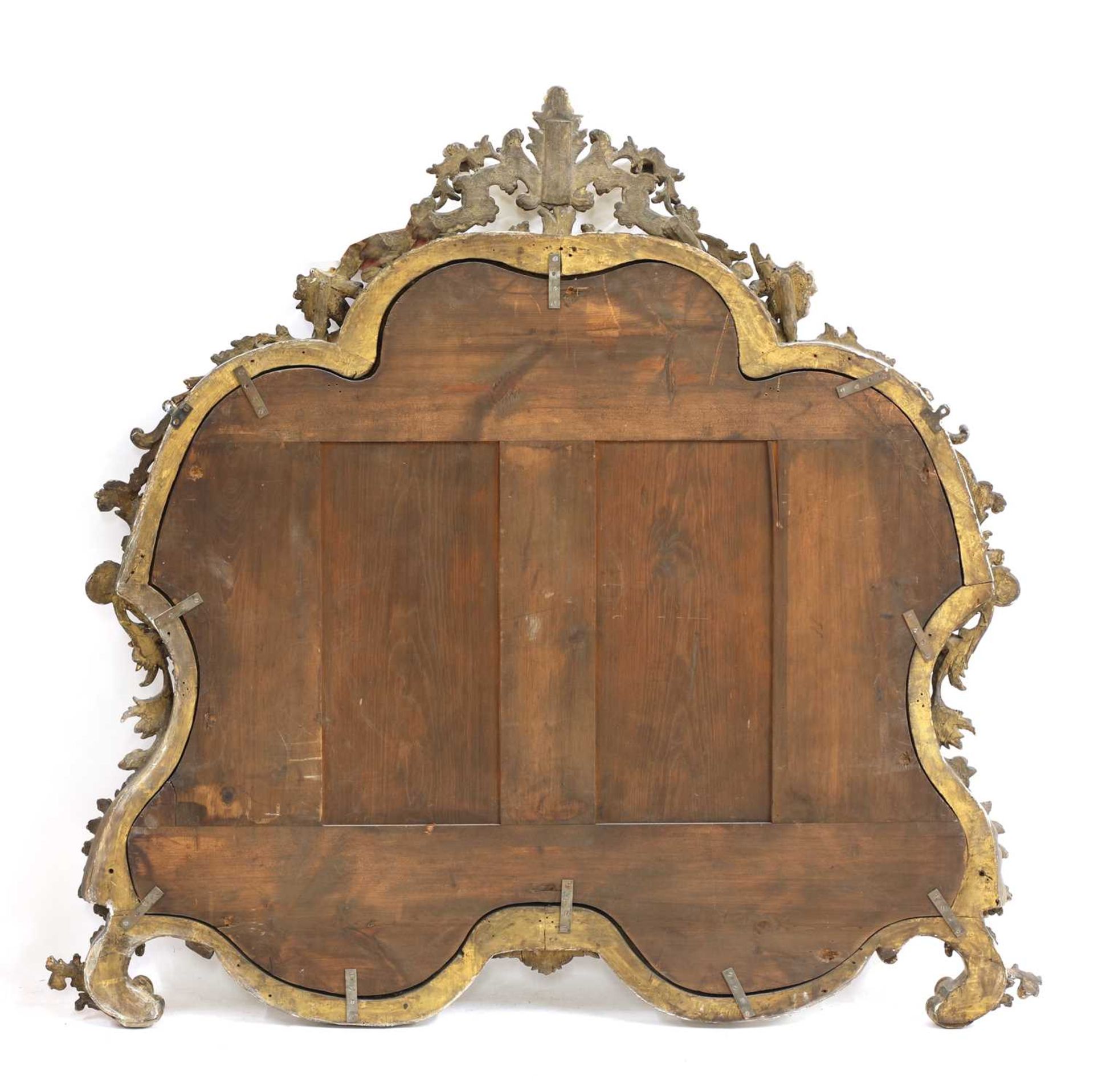 A large Venetian carved giltwood overmantel mirror, - Image 2 of 2