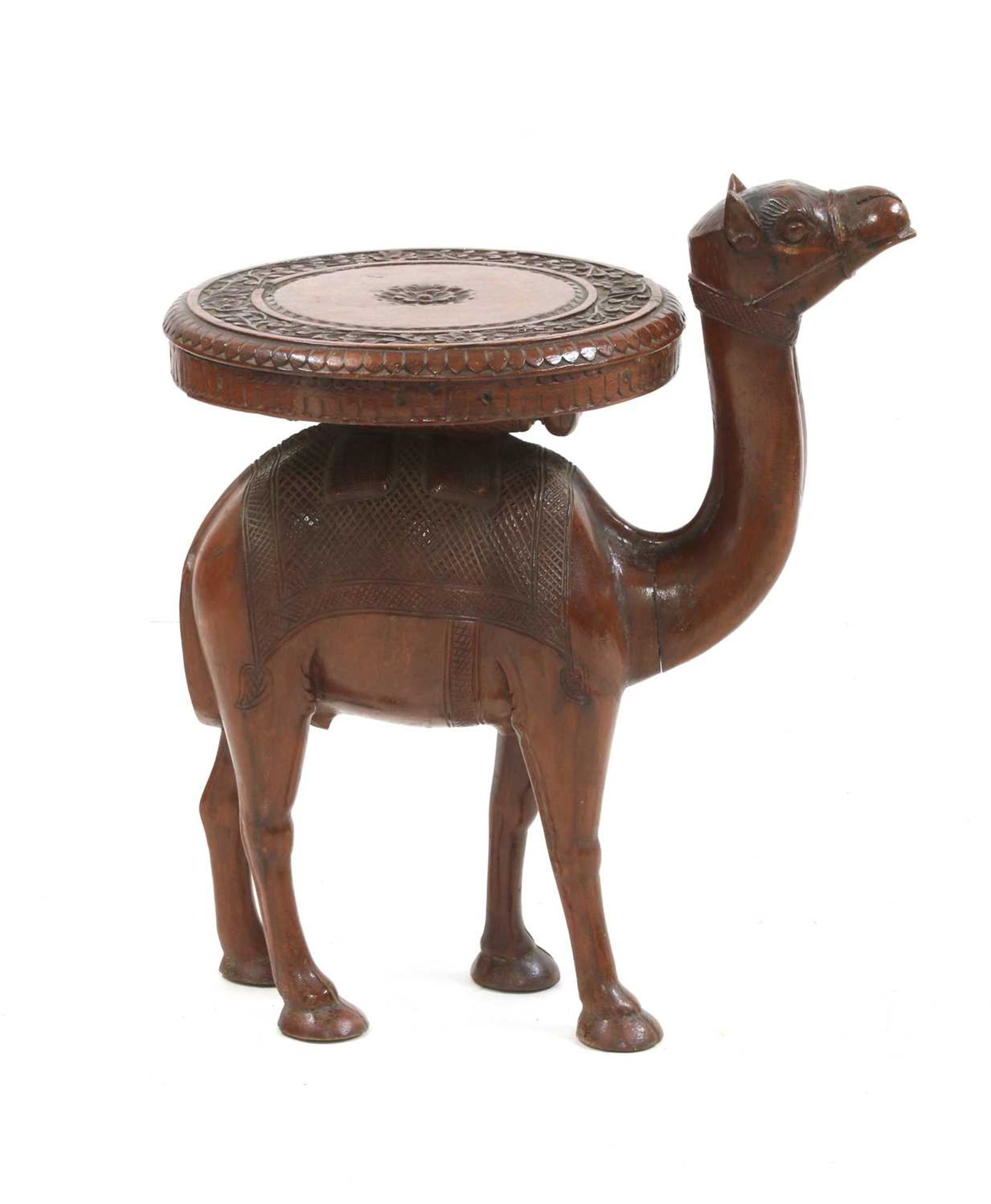 An Indian carved teak occasional table, - Image 2 of 4