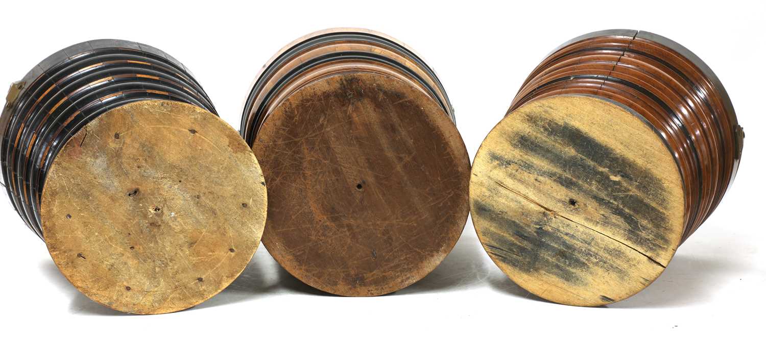 A collection of five Dutch turned wooden peat buckets, - Image 5 of 5