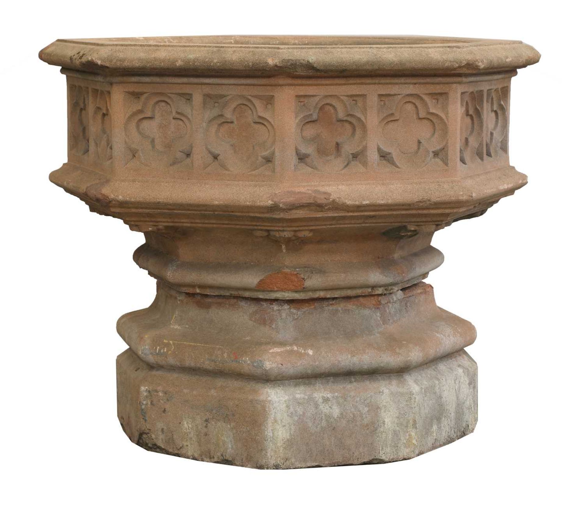 A pair of Indian sandstone octagonal planters, - Image 11 of 11