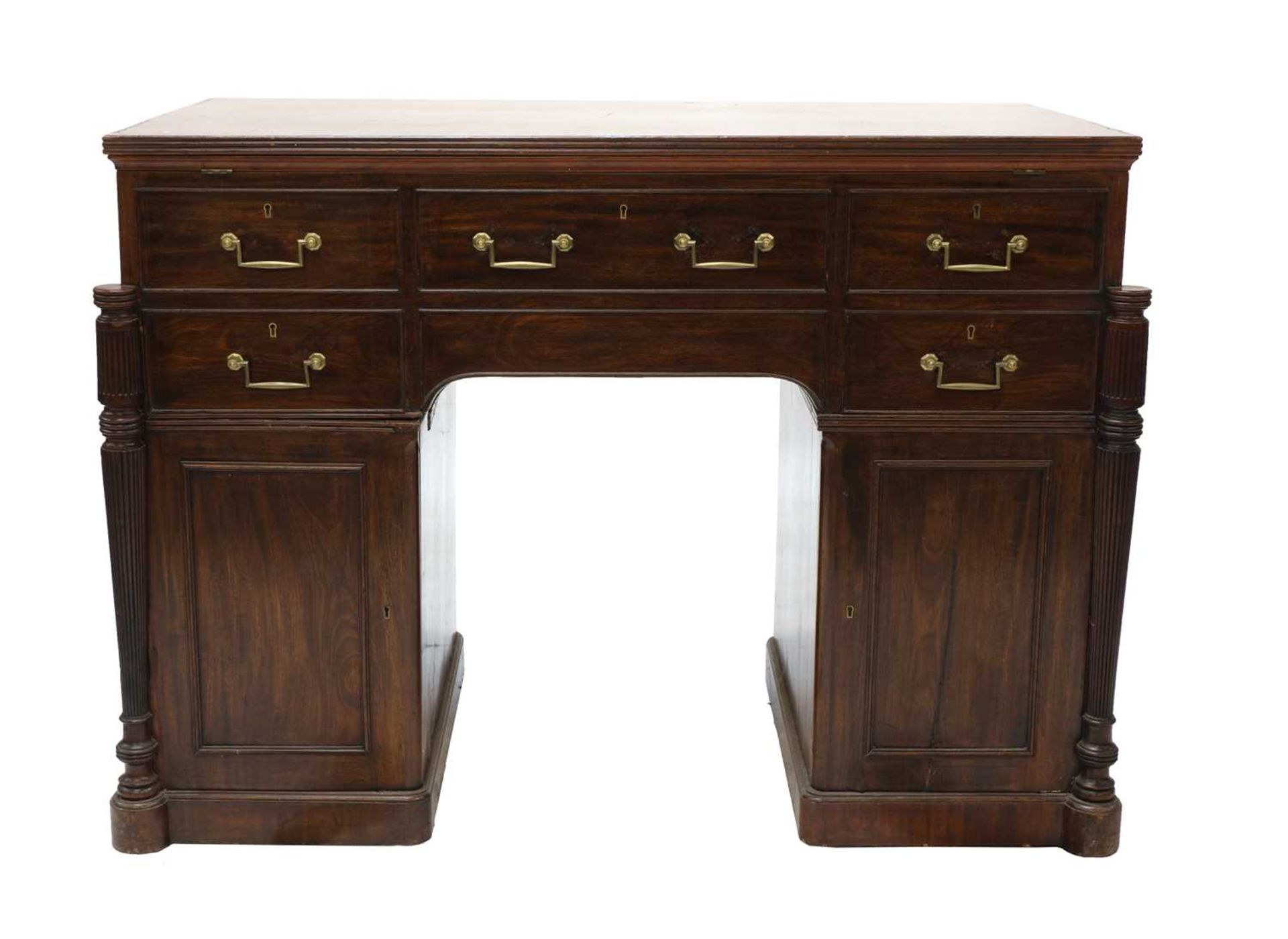 A George III mahogany architect's desk/secretaire, - Image 3 of 30