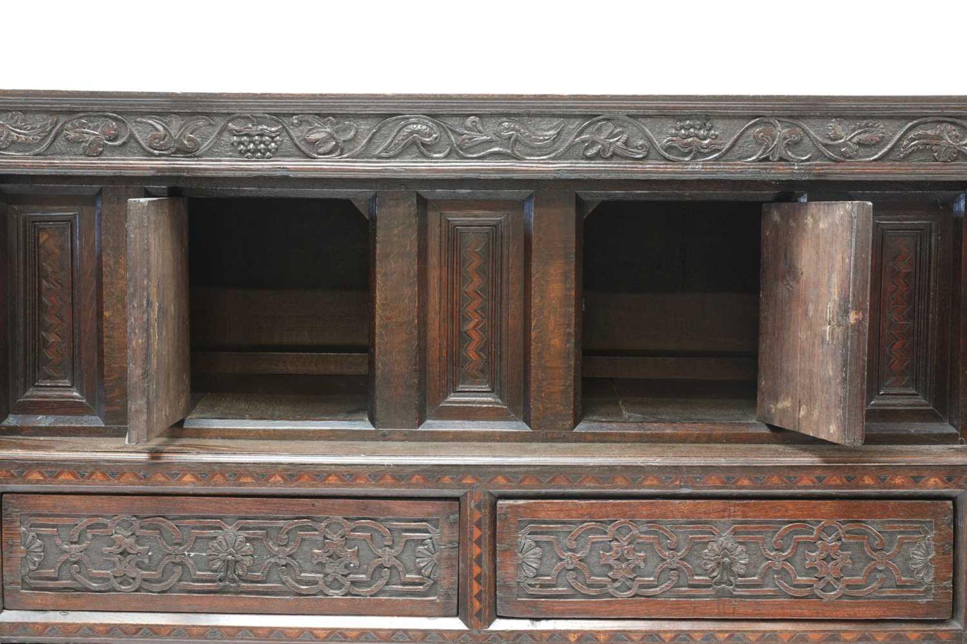 A carved oak buffet cupboard, - Image 4 of 5