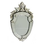 A Venetian wall mirror,