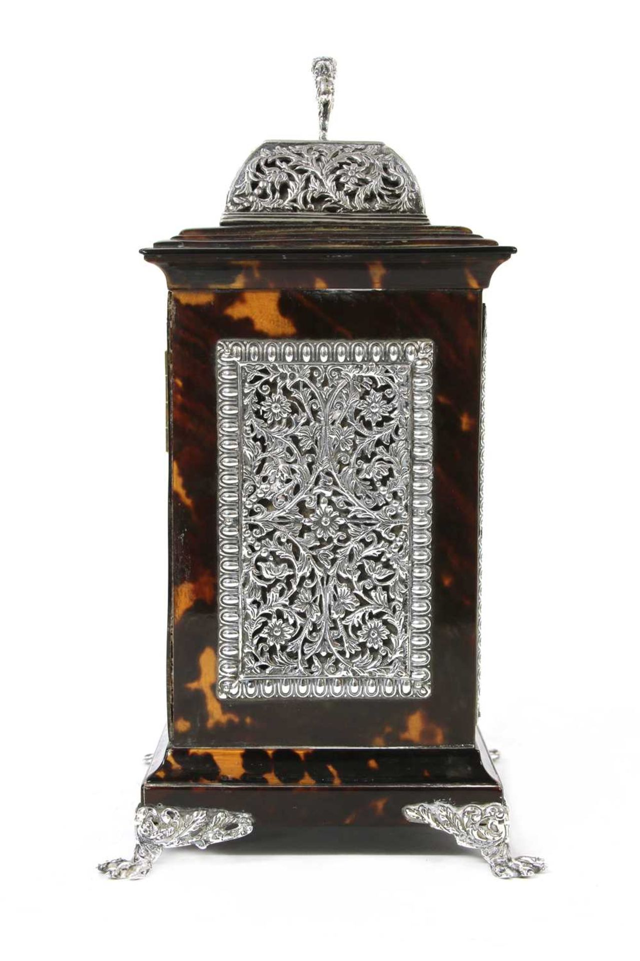 A cast silver and tortoiseshell carriage clock, - Image 3 of 6