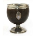 A silver-mounted coconut cup