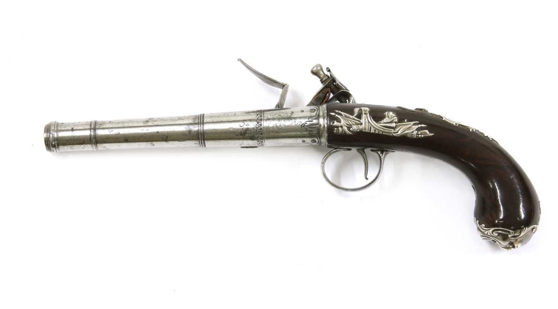 A pair of Queen Anne-style flintlock pistols, - Image 5 of 17