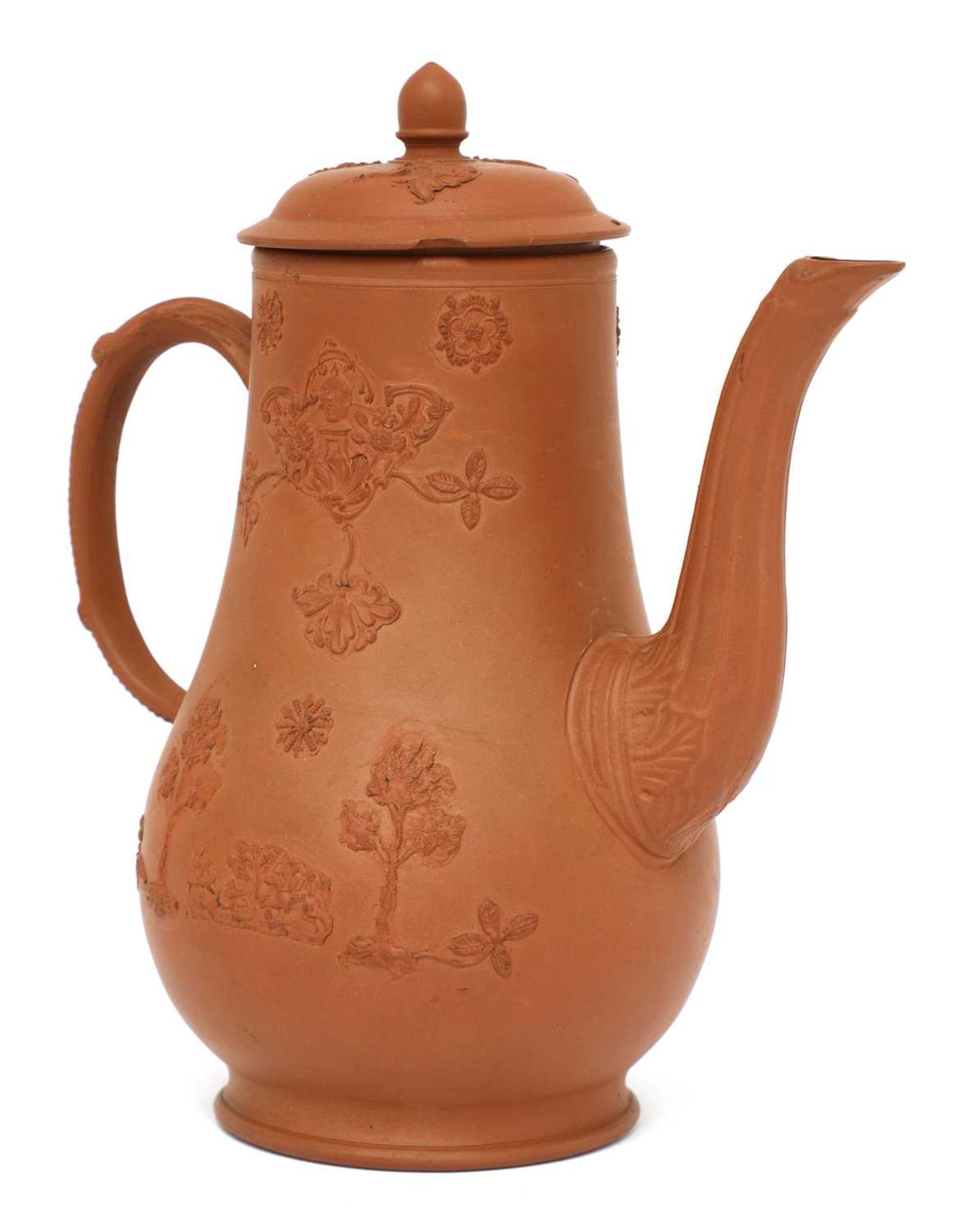 A Staffordshire redware baluster-shaped coffee pot and cover, - Image 3 of 4