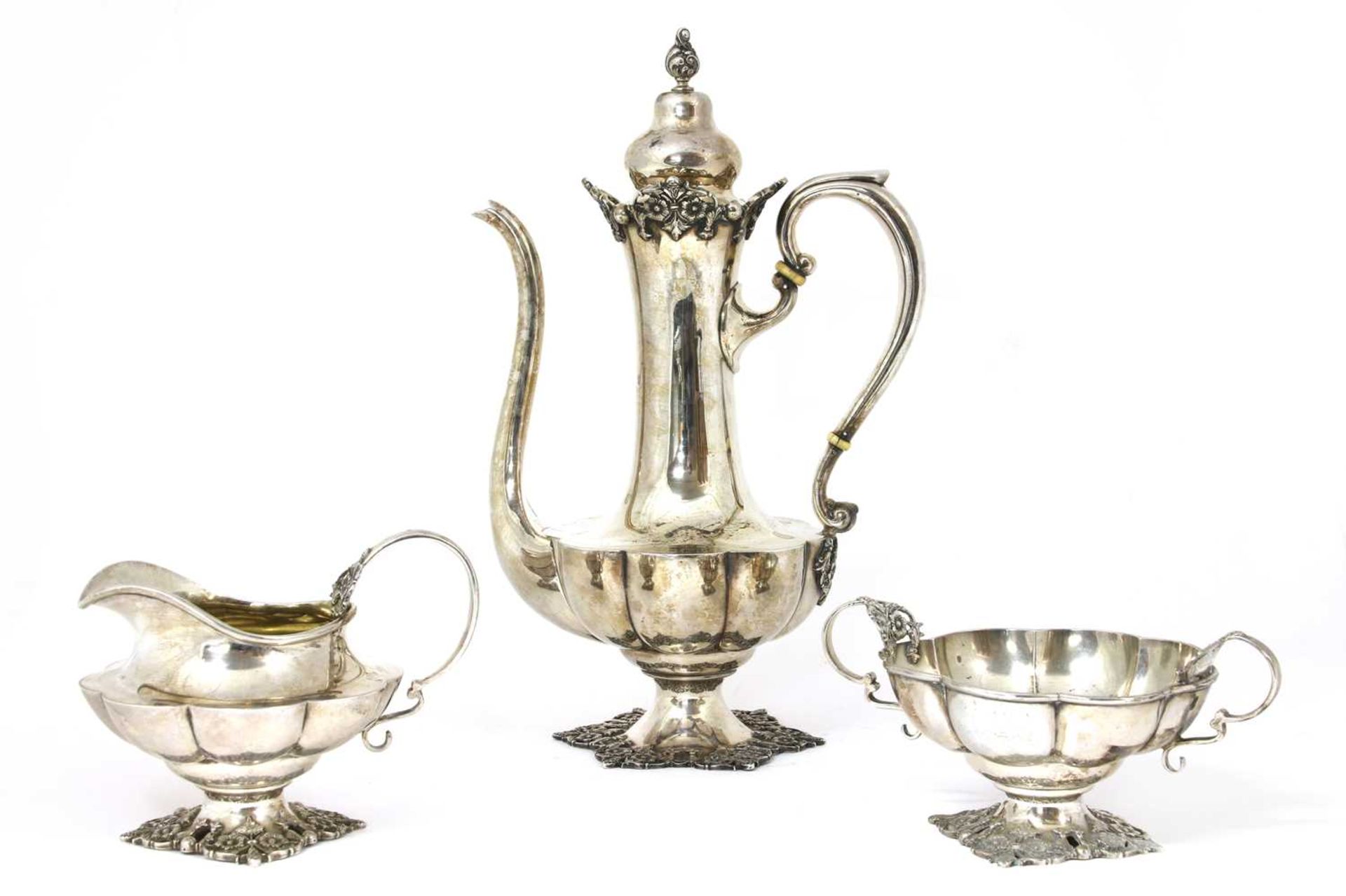 An American sterling silver coffee set,