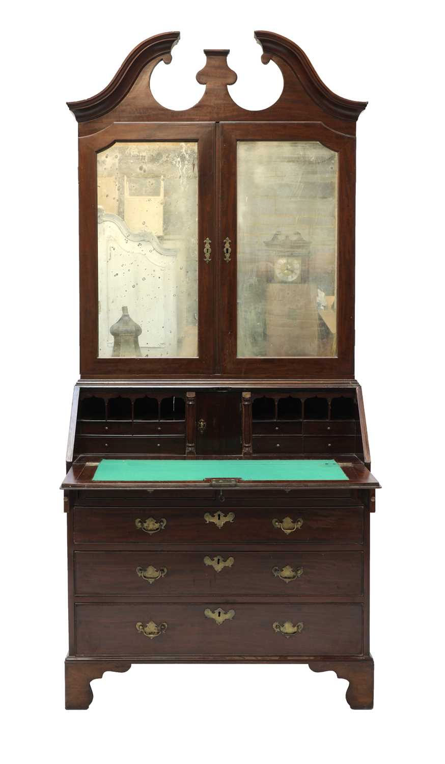 A George III mahogany bureau bookcase, - Image 3 of 6