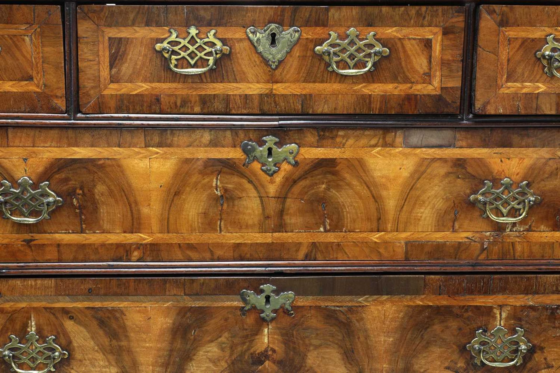 A Queen Anne walnut chest on stand, - Image 7 of 8