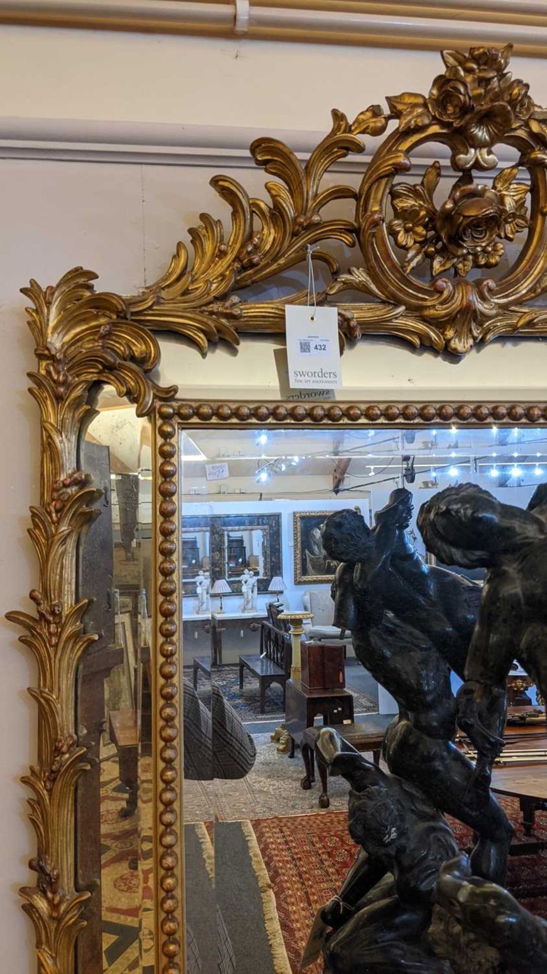 A French carved giltwood and composition wall mirror, - Image 6 of 13