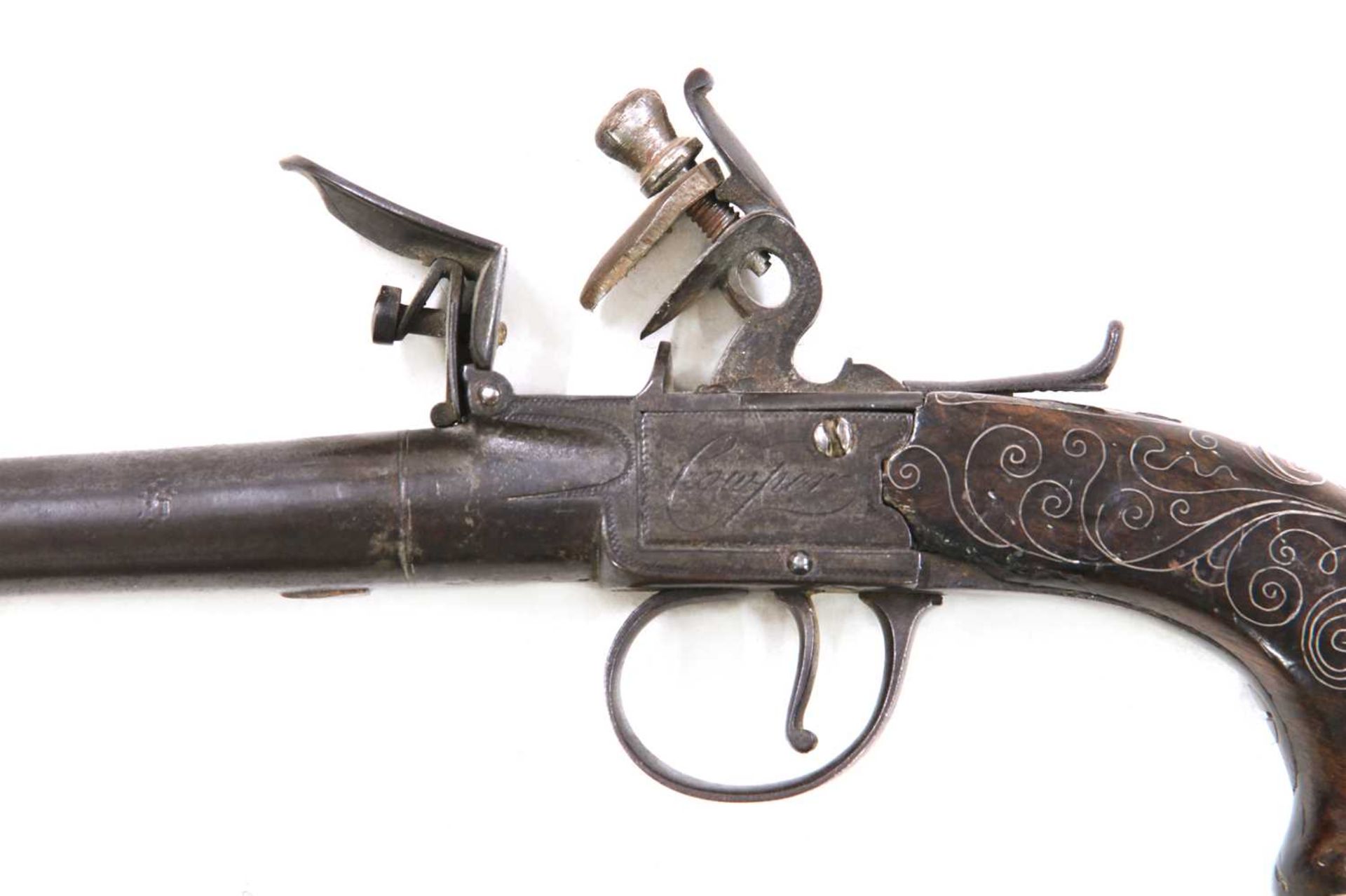 A pair of flintlock travelling pistols by Richard Cowper, - Image 3 of 4