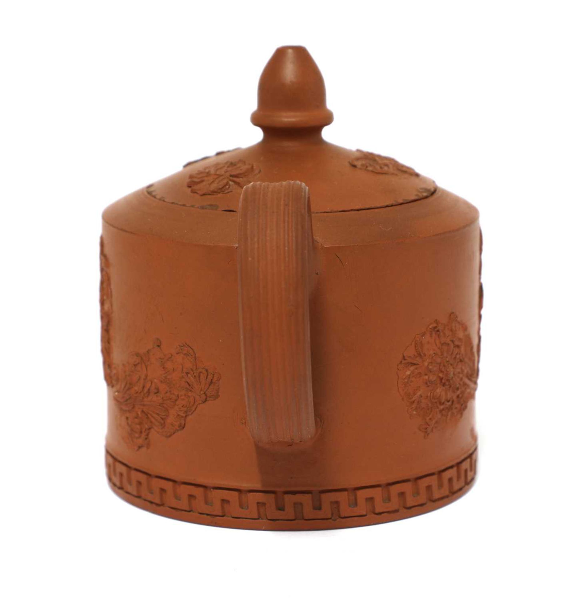 A Staffordshire redware small cylindrical teapot and cover, - Image 2 of 4