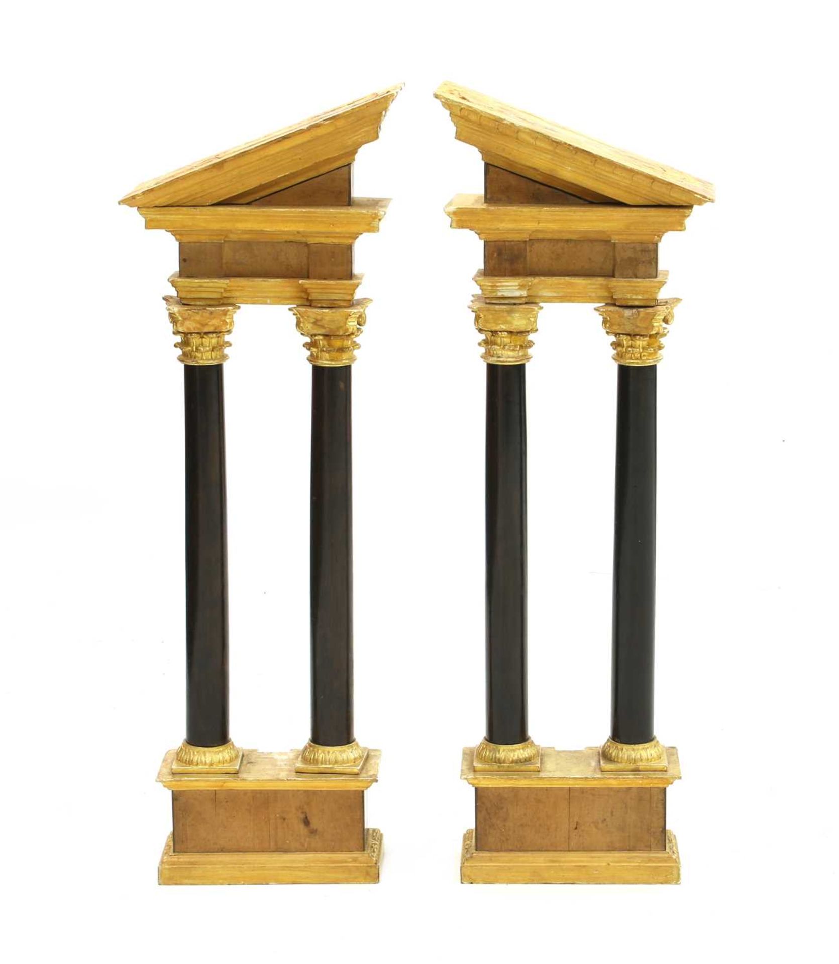 A pair of large carved and giltwood triumphal arch sections, - Image 3 of 3