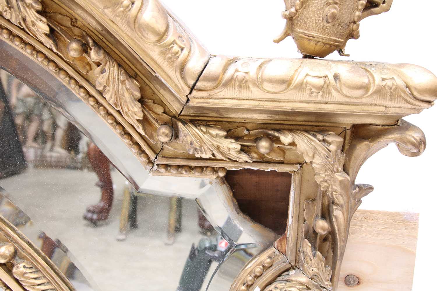 A French gilt gesso wall mirror, - Image 10 of 15