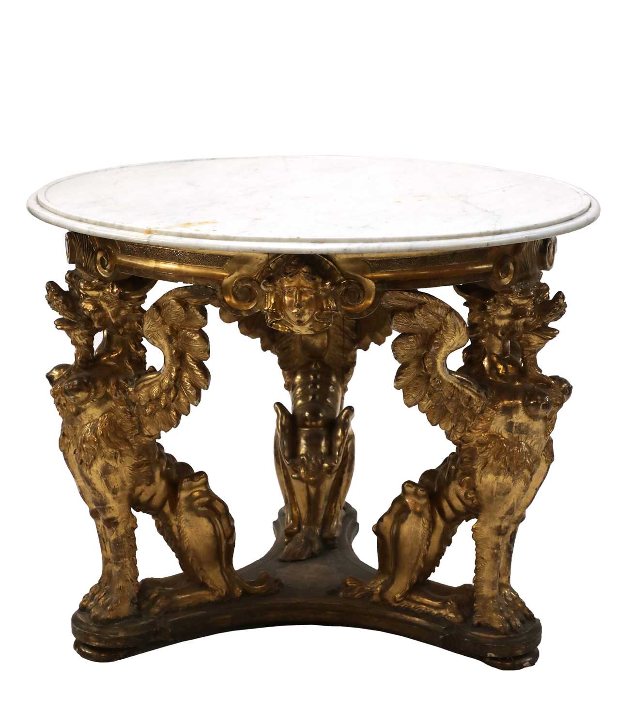 An Irish carved and giltwood centre table in the manner of Del Vecchio, Dublin, - Image 2 of 9