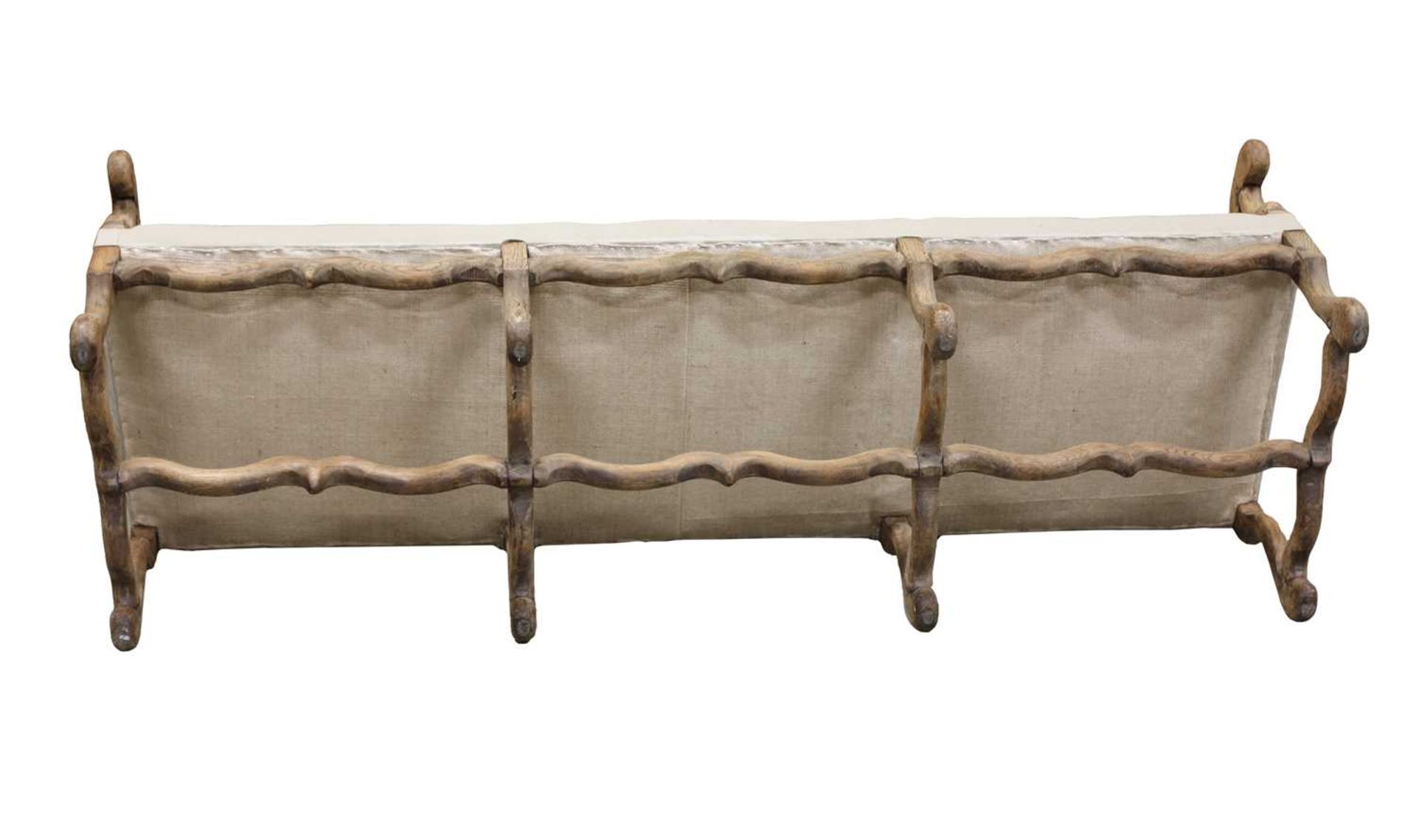 A French bleached oak three-seater sofa, - Image 4 of 6