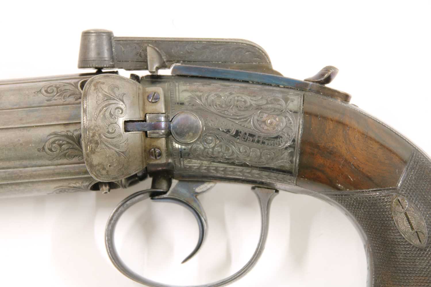 A 6-shot percussion pepperbox revolver by M & J Pattison, - Image 3 of 5