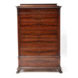 A Danish mahogany semainier,