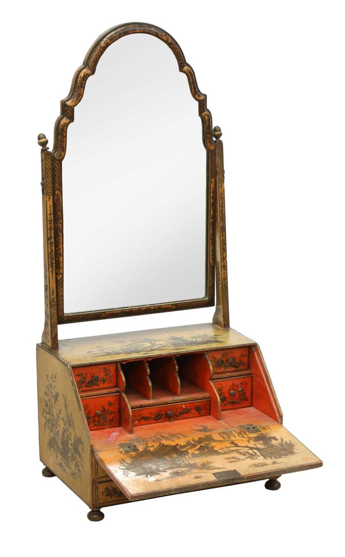 A Regency lacquered dressing table mirror, - Image 7 of 7