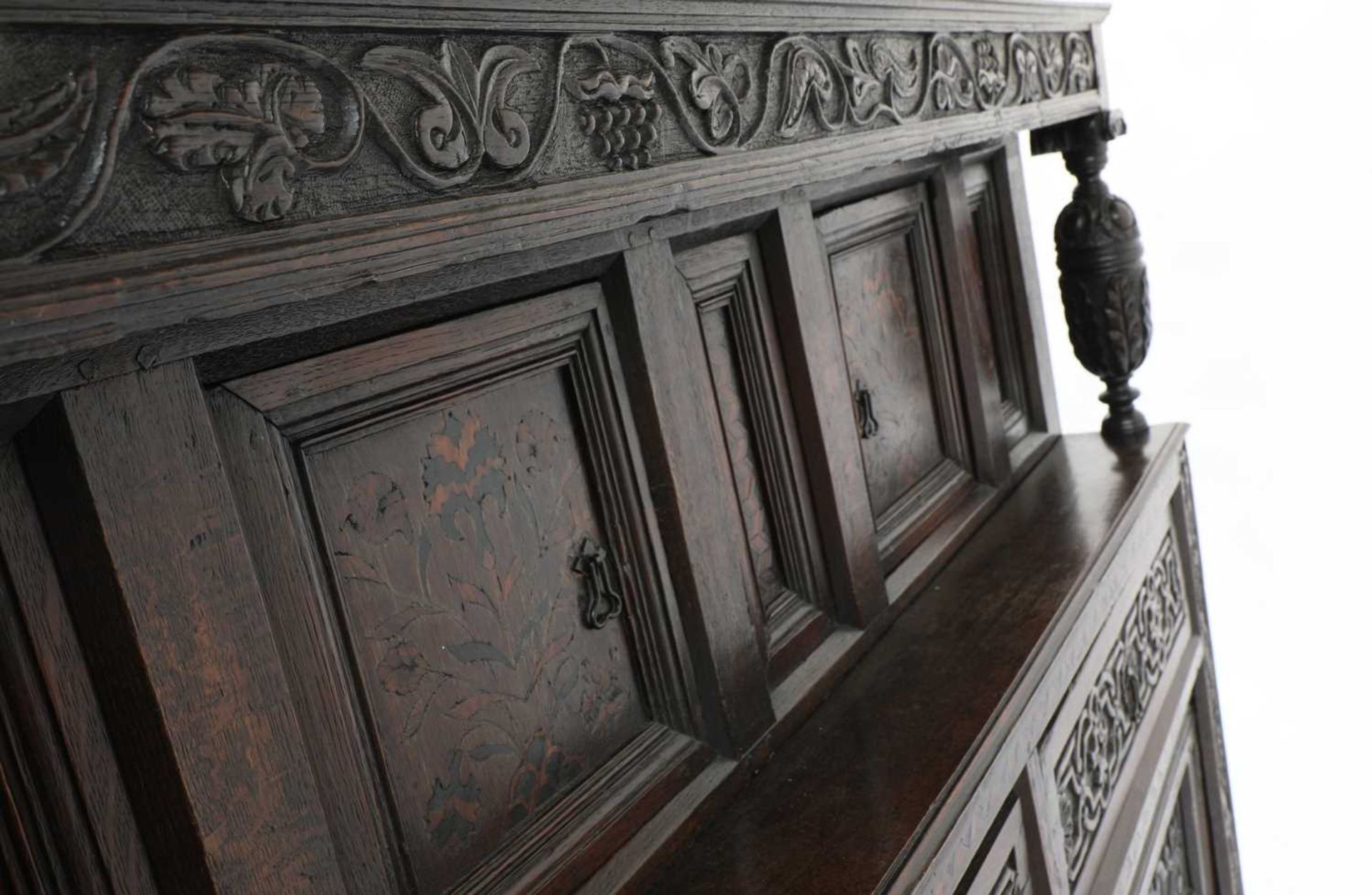 A carved oak buffet cupboard, - Image 3 of 5