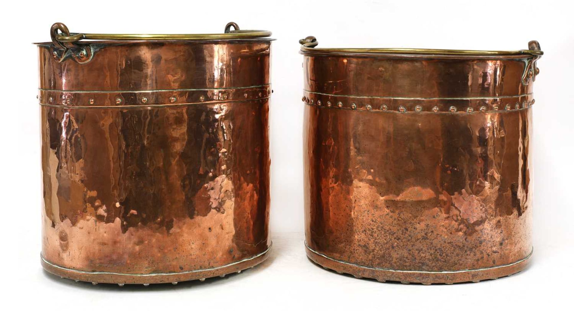 A pair of copper fireside buckets, - Image 3 of 4