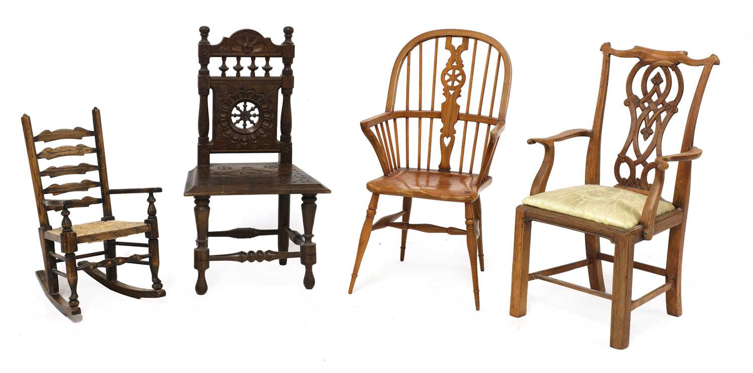 Four apprentice models of chairs,