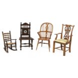 Four apprentice models of chairs,