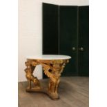 An Irish carved and giltwood centre table in the manner of Del Vecchio, Dublin,