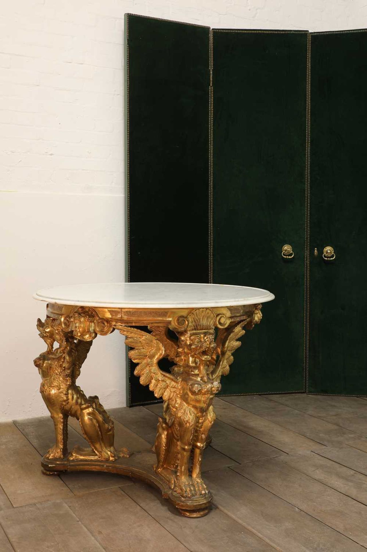 An Irish carved and giltwood centre table in the manner of Del Vecchio, Dublin,