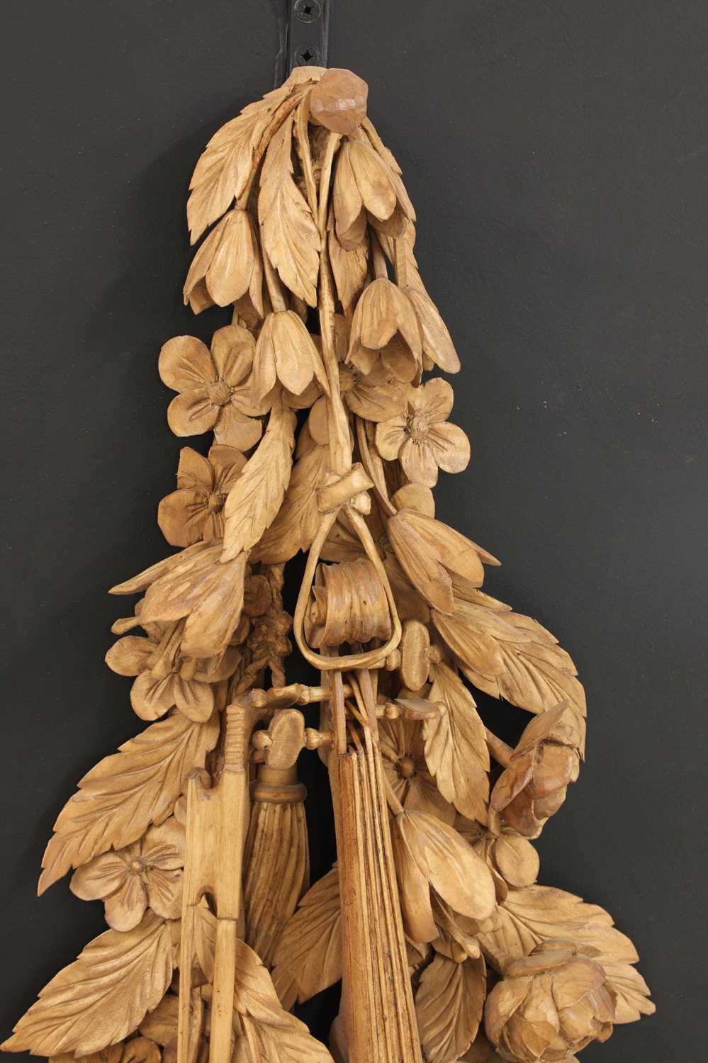 A carved wall hanging in the style of Grinling Gibbons, - Image 4 of 4