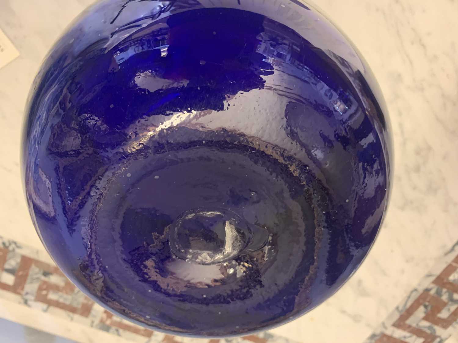 A large 'Bristol' blue glass bowl, - Image 3 of 5