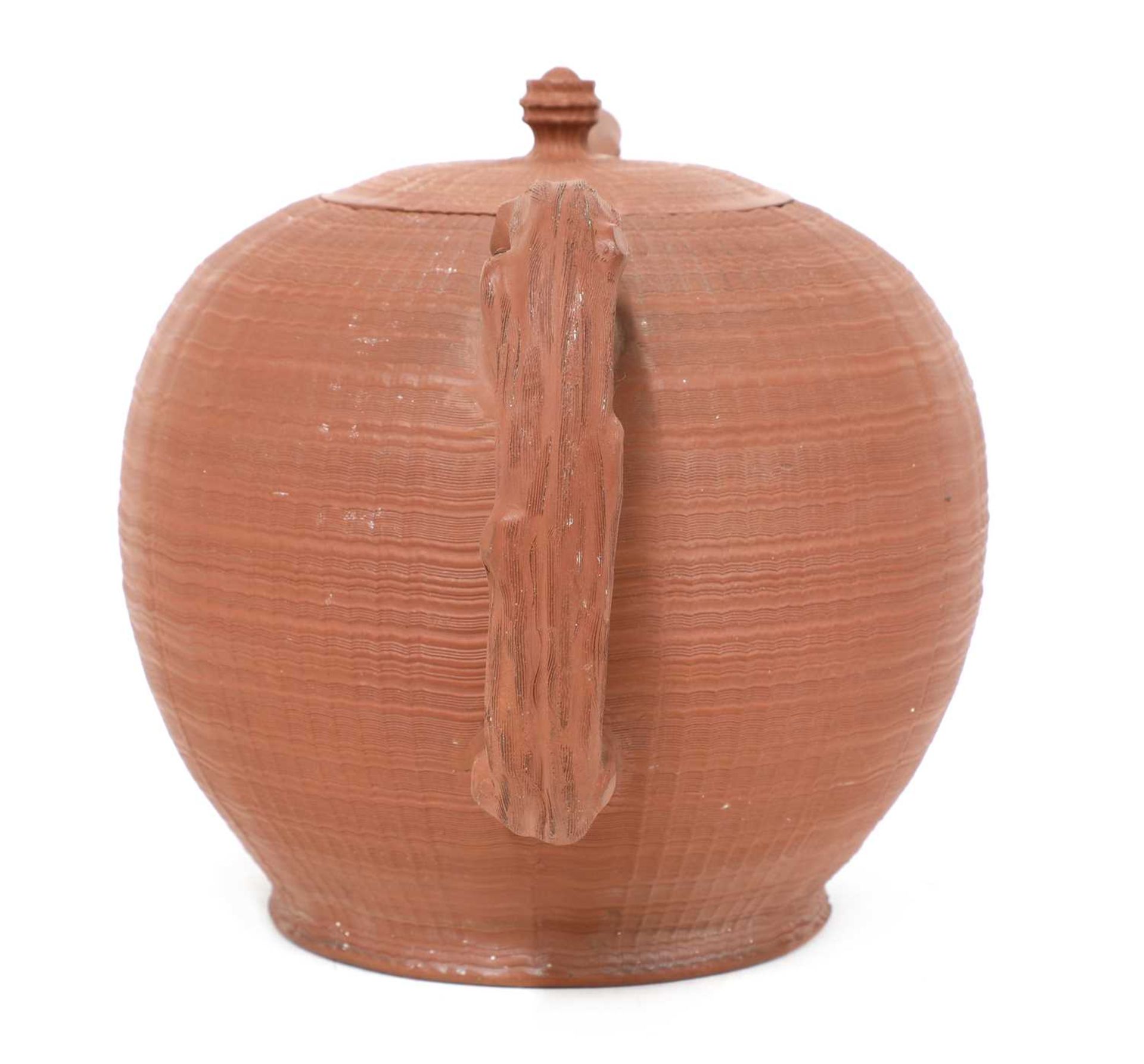 A rare Staffordshire redware globular punch pot and cover, - Image 4 of 4