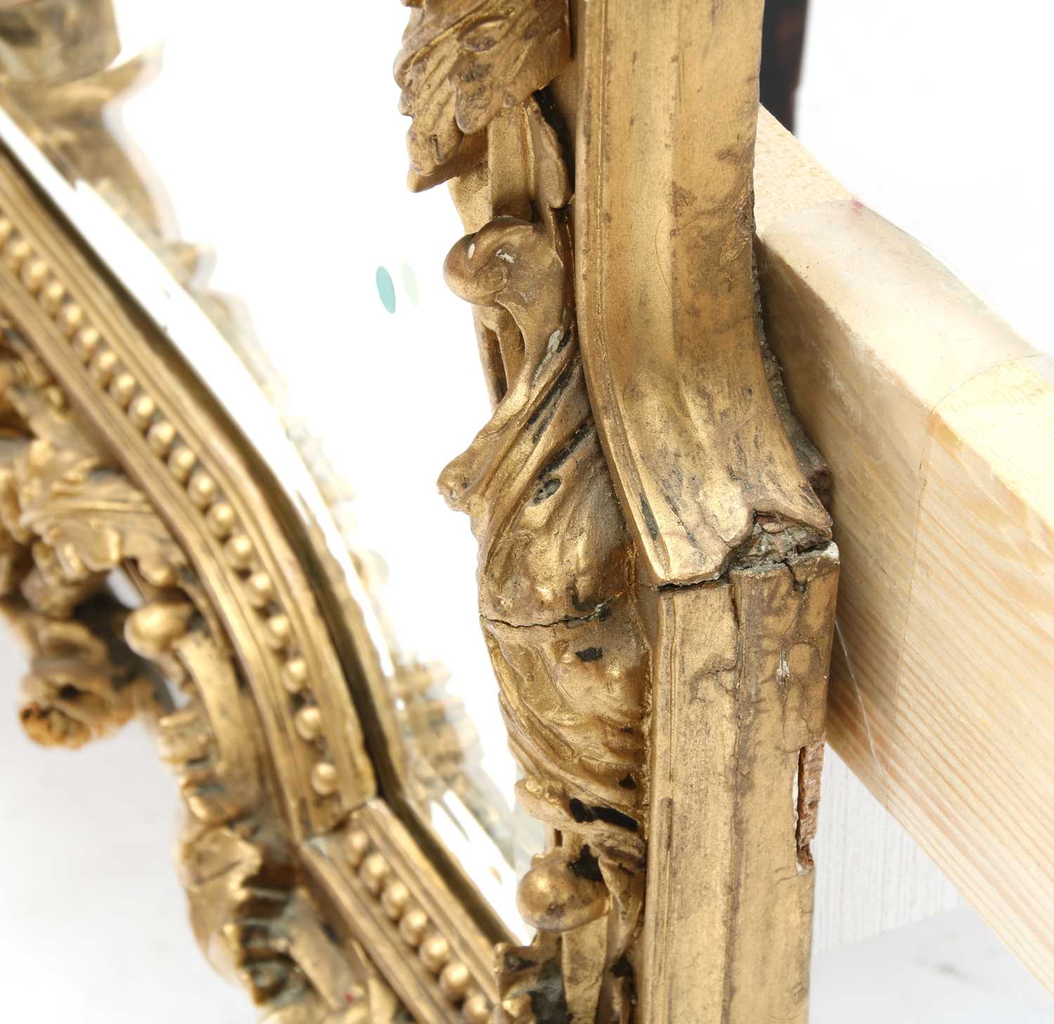 A French gilt gesso wall mirror, - Image 7 of 15