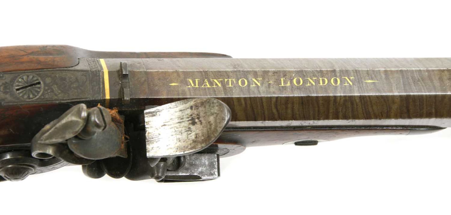 A flintlock duelling pistol by John Manton, - Image 3 of 8