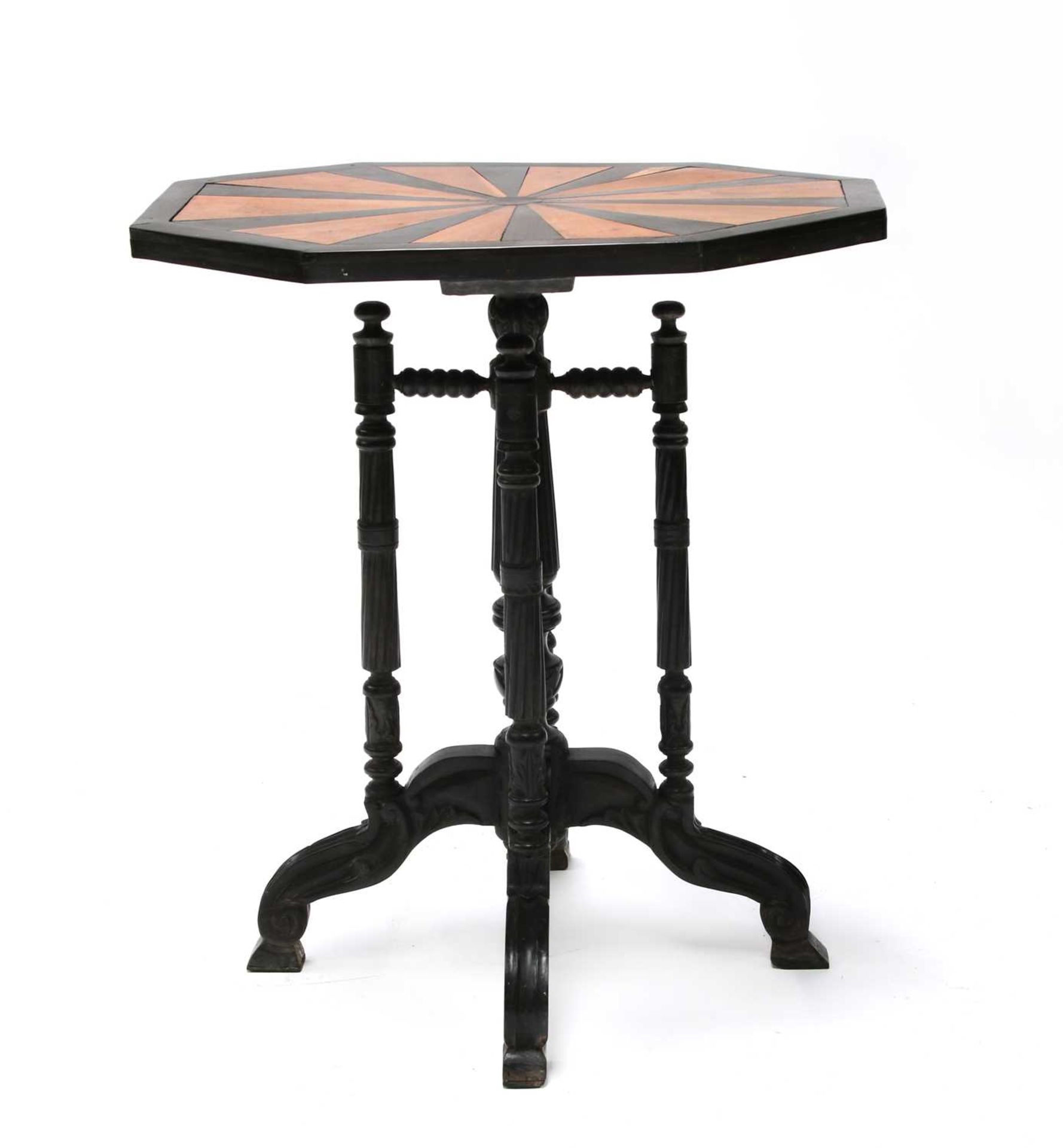 A Sri Lankan ebony and satinwood occasional table, - Image 2 of 3