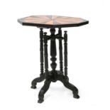 A Sri Lankan ebony and satinwood occasional table,