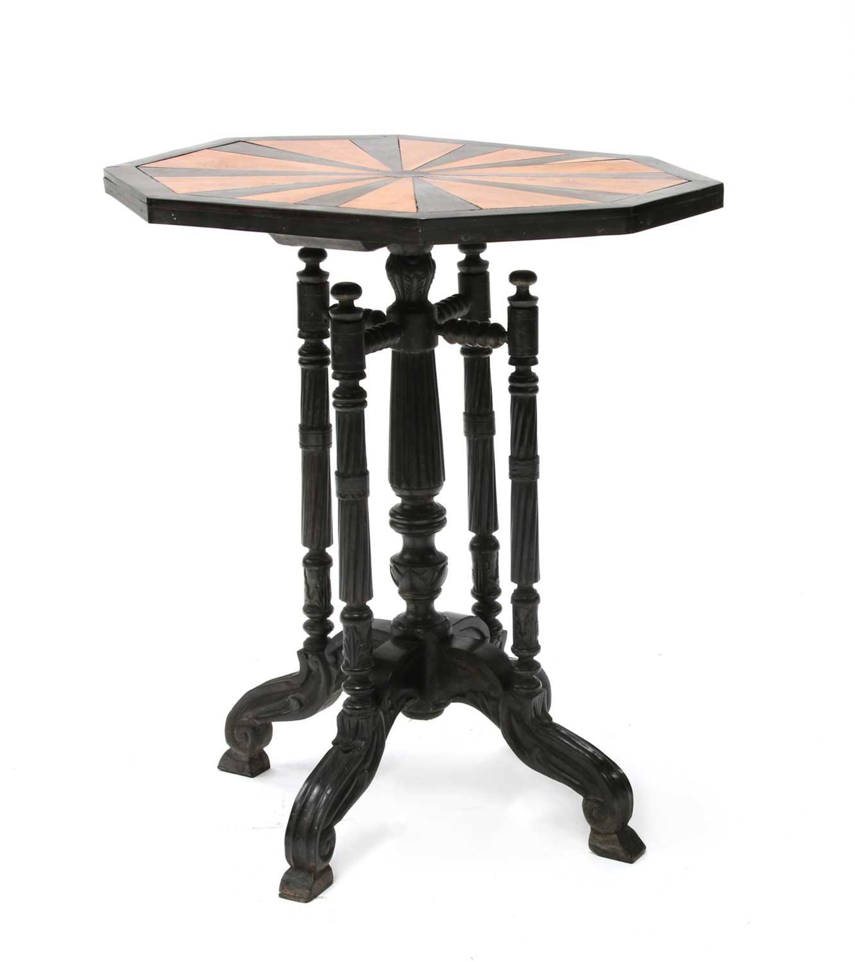 A Sri Lankan ebony and satinwood occasional table,