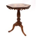 A specimen wood topped occasional table,