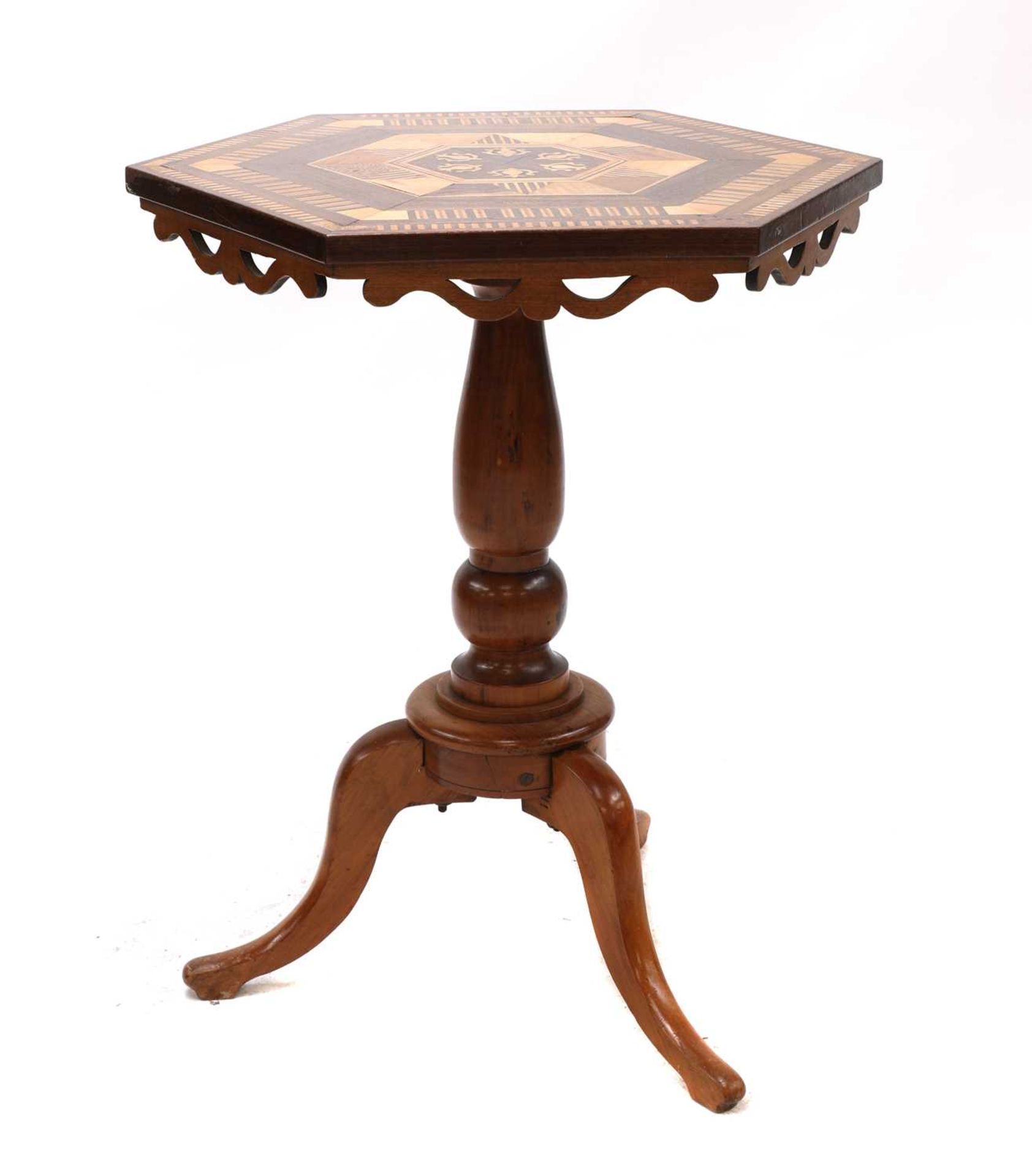 A specimen wood topped occasional table,