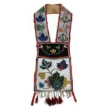 A Native American Great Lakes beadwork bandolier or bag,