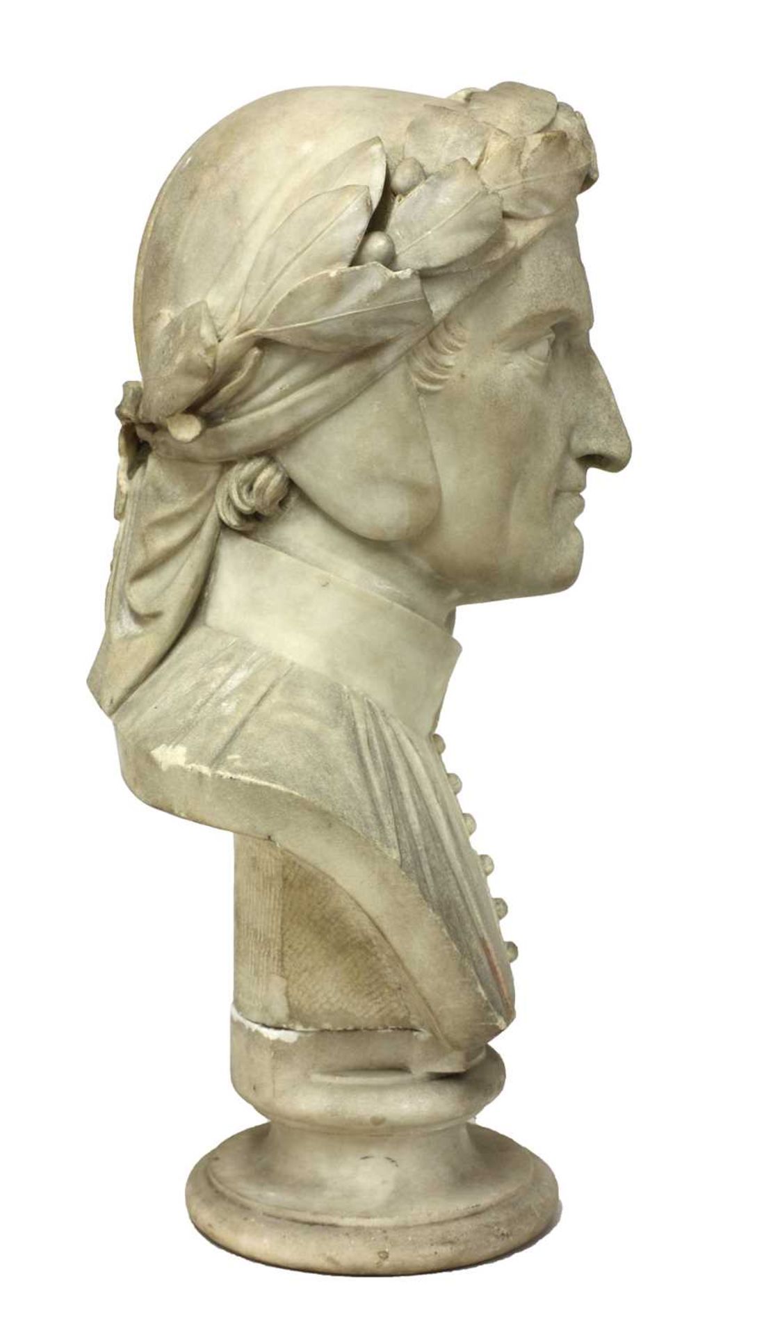 A marble portrait bust of Dante Alighieri, - Image 4 of 4